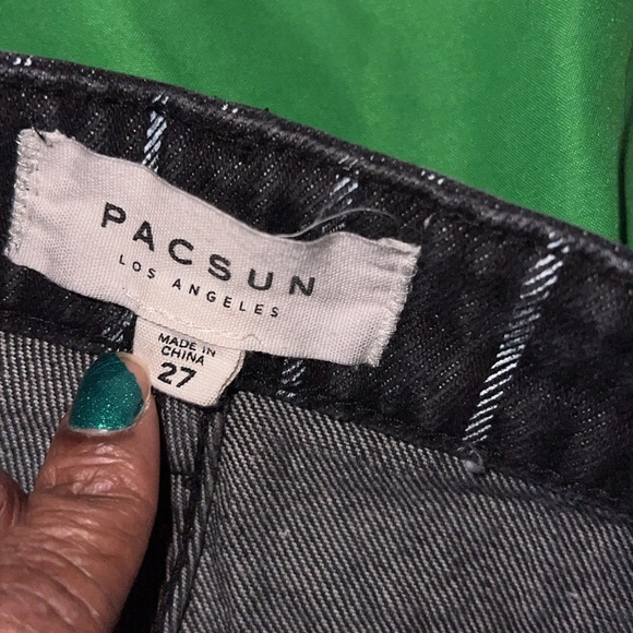 Pacsun Black Striped Denim Skirt size 27 - Picture 6 of 8